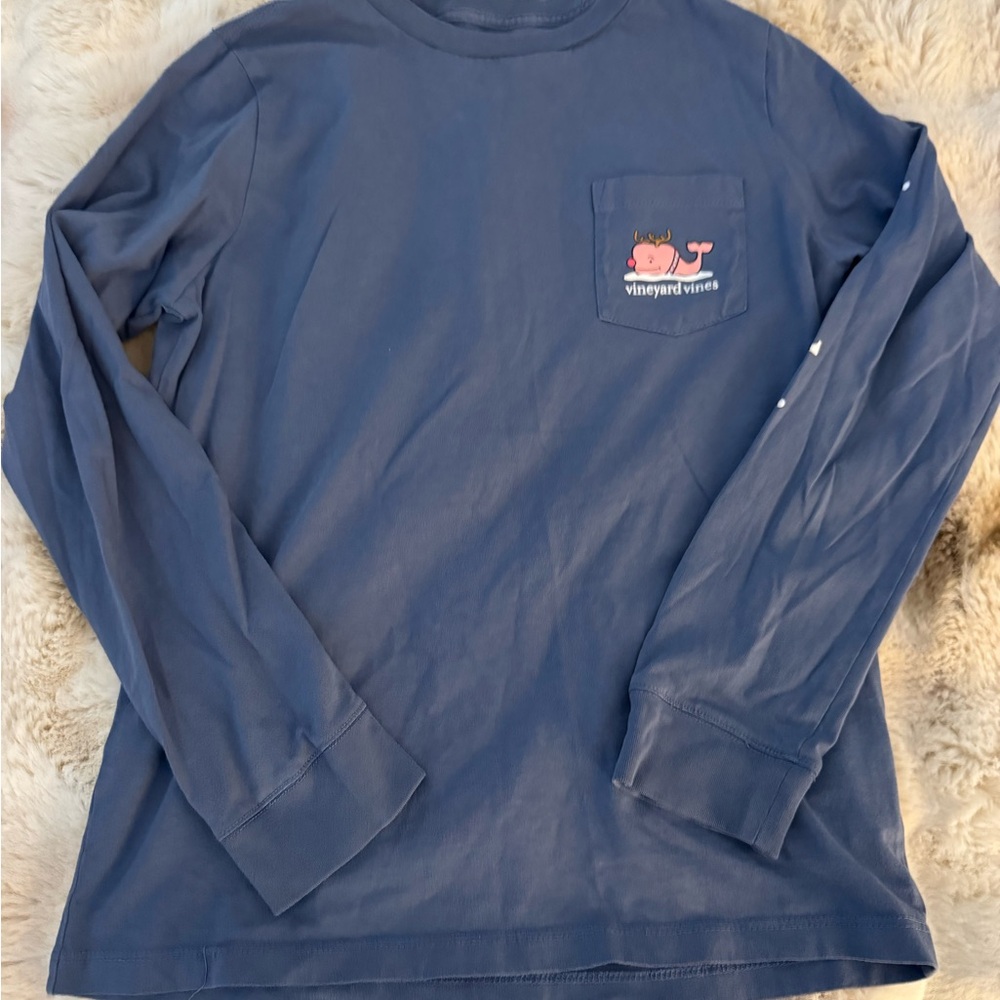 Vineyard Vines Blue Long Sleeve Shirt Christmas edition